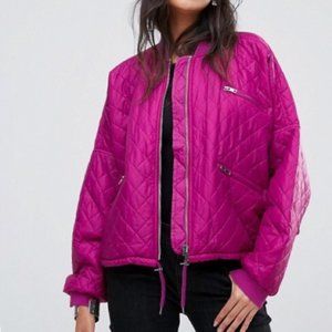Free People Orchid Easy Quilted Bomber
